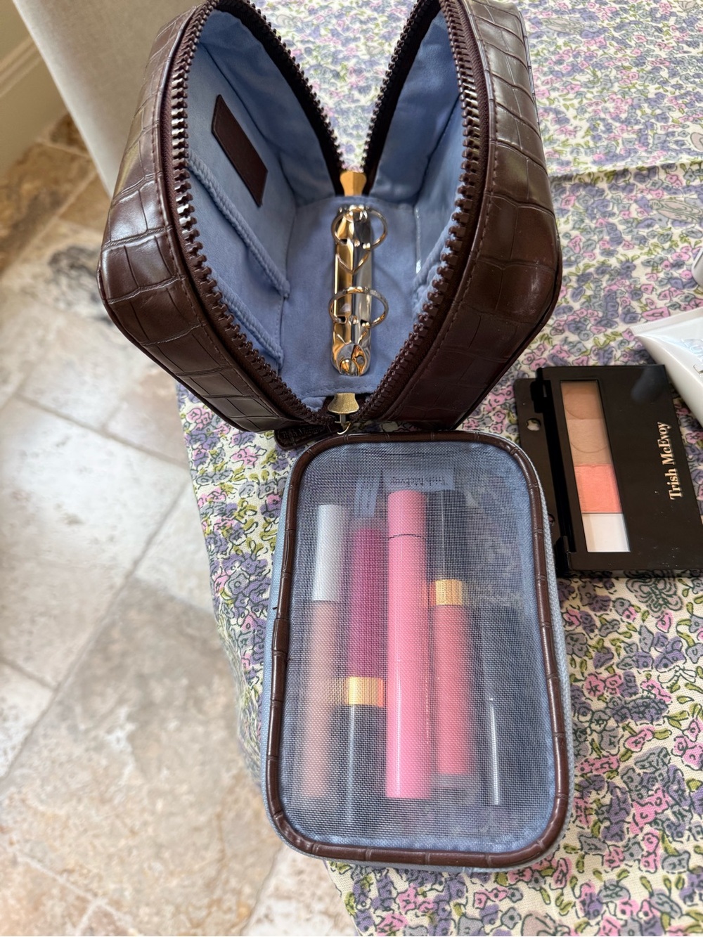 Trish McEvoy NWOT Never used. zip makeup organizer.Creams,shadows,eye misc.